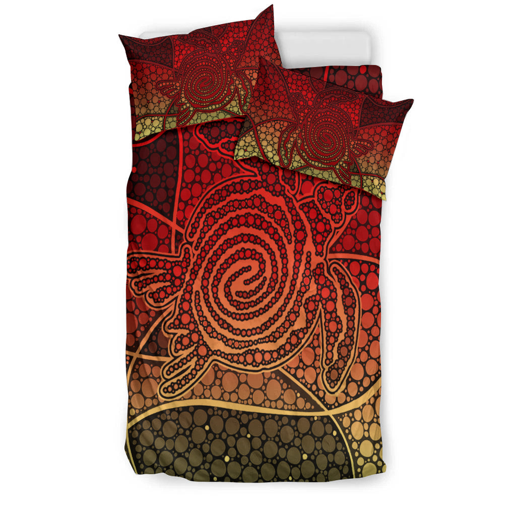 turtle-bedding-set-aboriginal-red-style