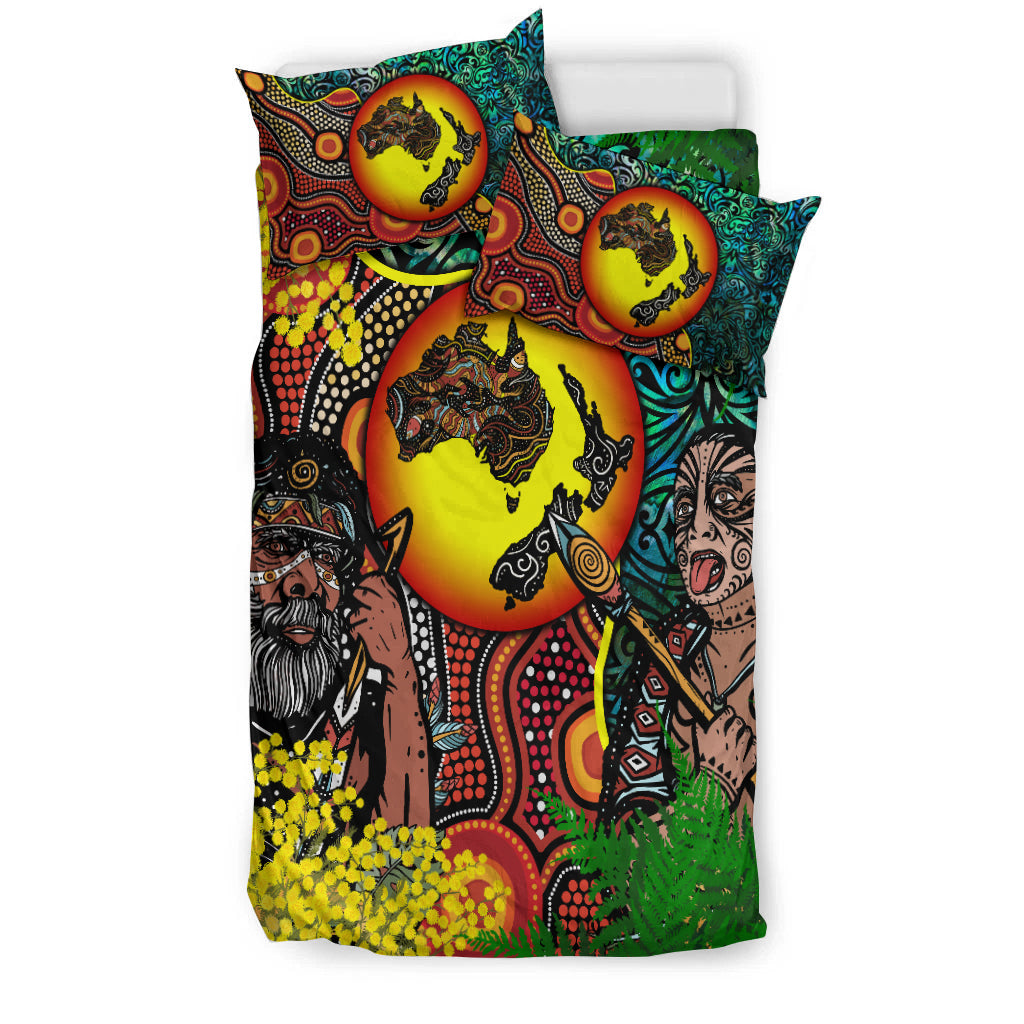 Australia Aboriginal Kangaroo Combine New Zealand Maori Kiwi Bird Bedding Set - LT2