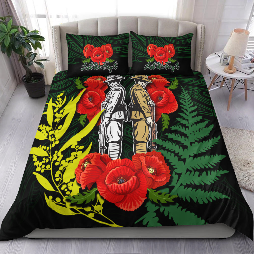 anzac-day-bedding-set-maori-patterns-green-color