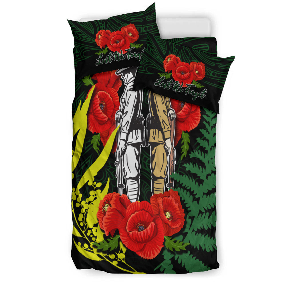 anzac-day-bedding-set-maori-patterns-green-color