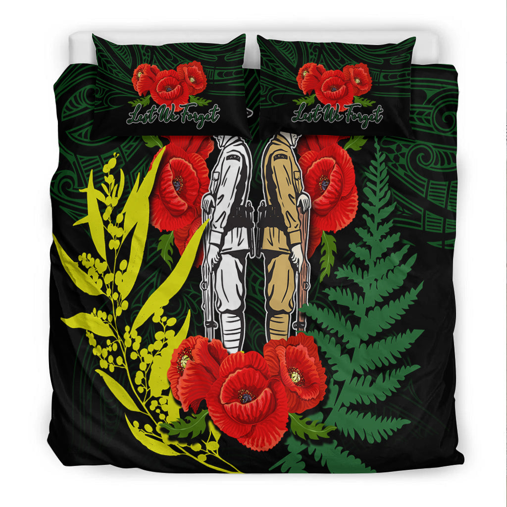 anzac-day-bedding-set-maori-patterns-green-color