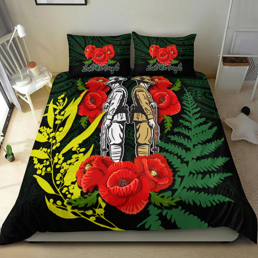 anzac-day-bedding-set-maori-patterns-green-color