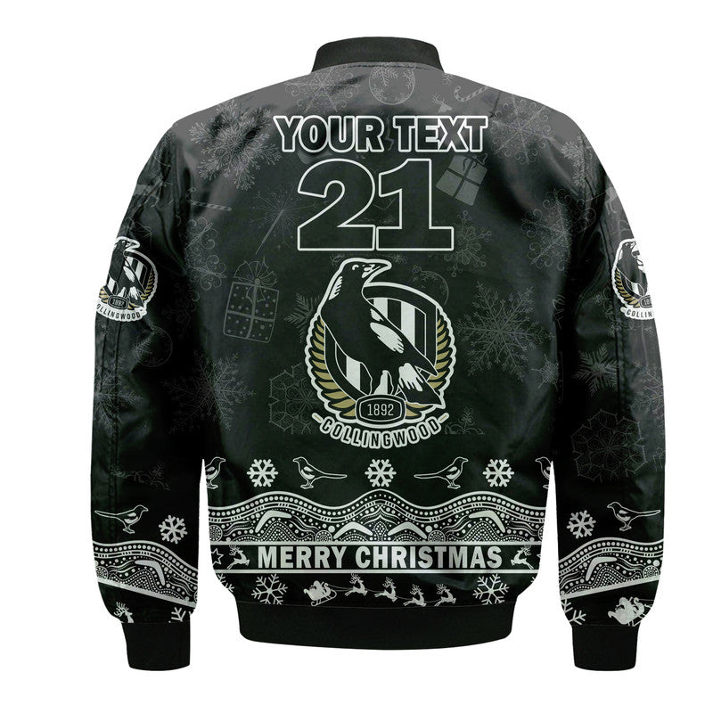 custom-personalised-and-number-collingwood-pies-unique-winter-season-bomber-jacket-magpies-merry-christmas