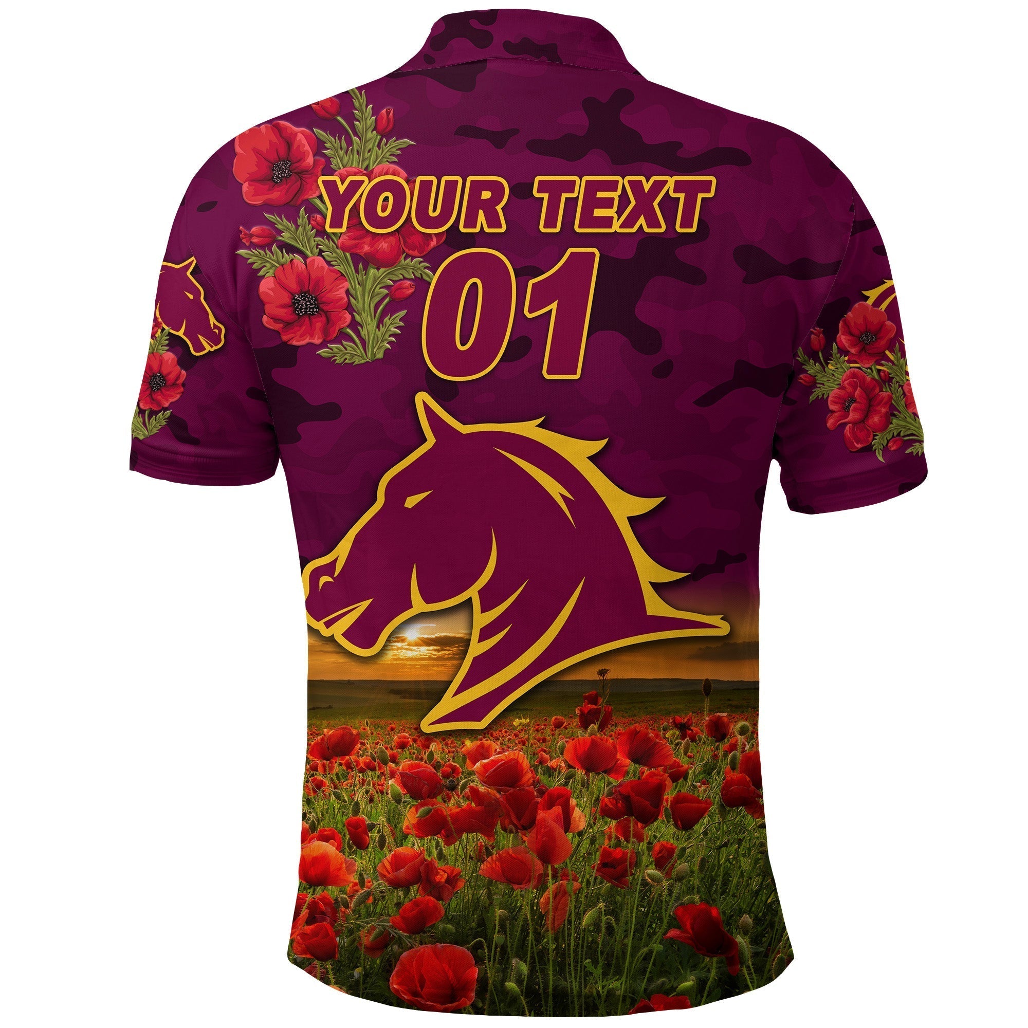 custom-personalised-broncos-anzac-polo-shirt-poppy-flowers-vibes