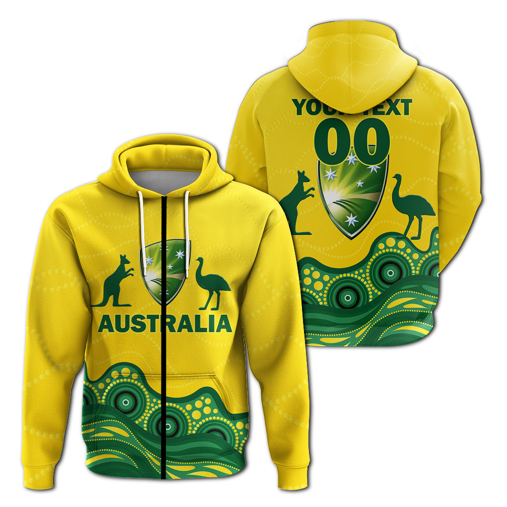 (Custom Personalised) Australia Cricket Aboriginal Pattern Hoodie - LT2