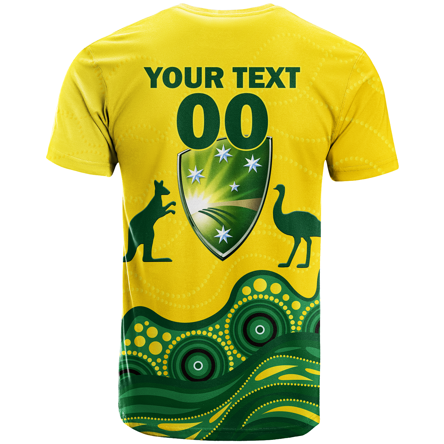 (Custom Personalised) Australia Cricket Aboriginal Pattern T Shirt - LT2