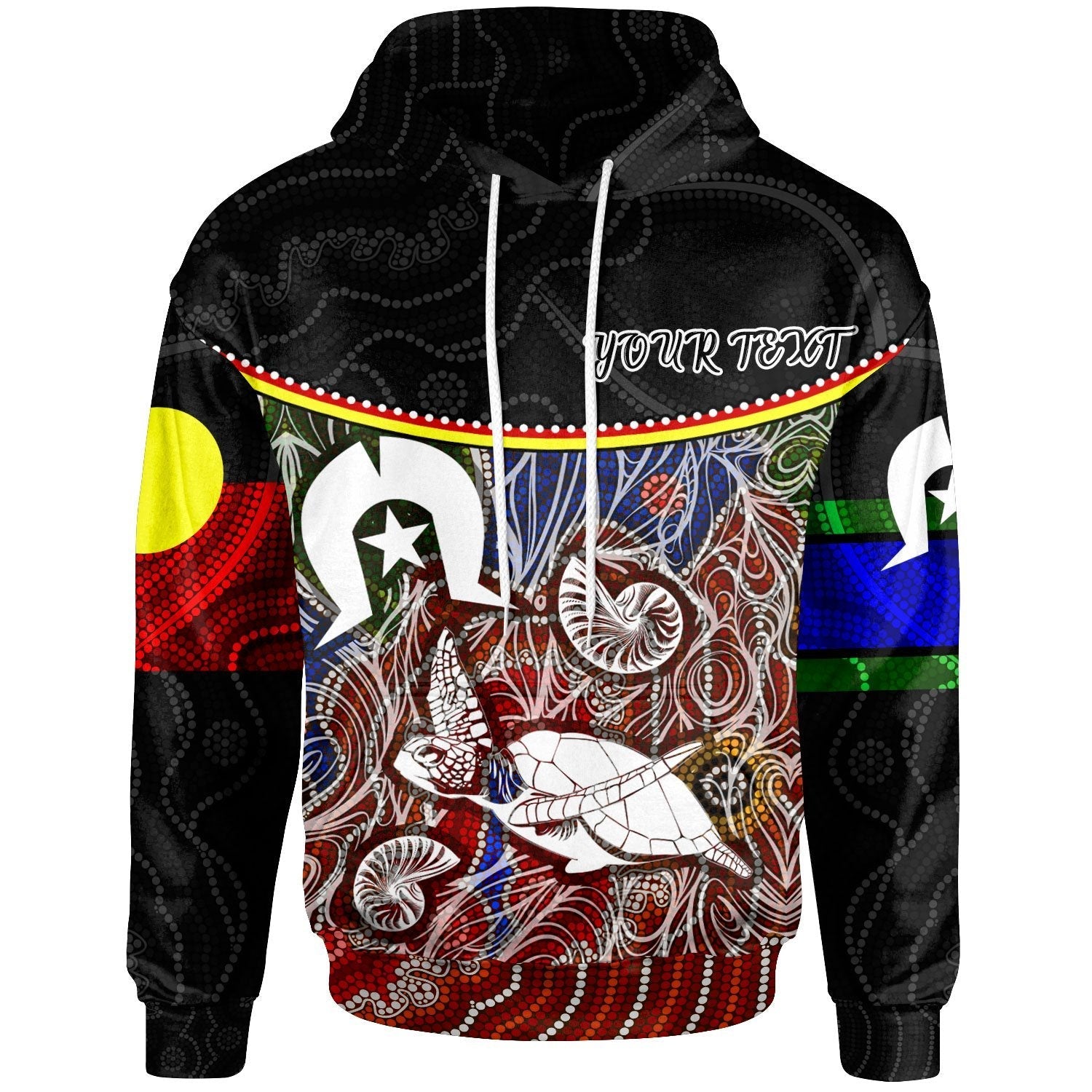 personalised-hoodie-aboriginal-dot-in-naidoc-week-style