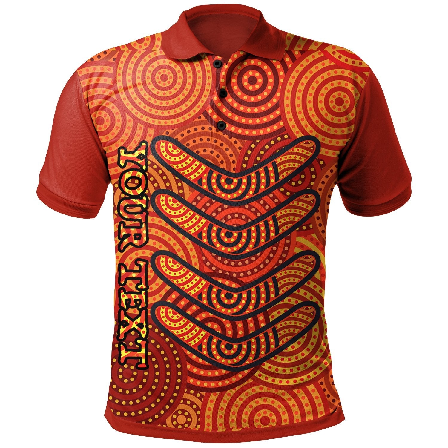 aboriginal-personalised-polo-shirts-aboriginal-boomerangs-and-dot-circle