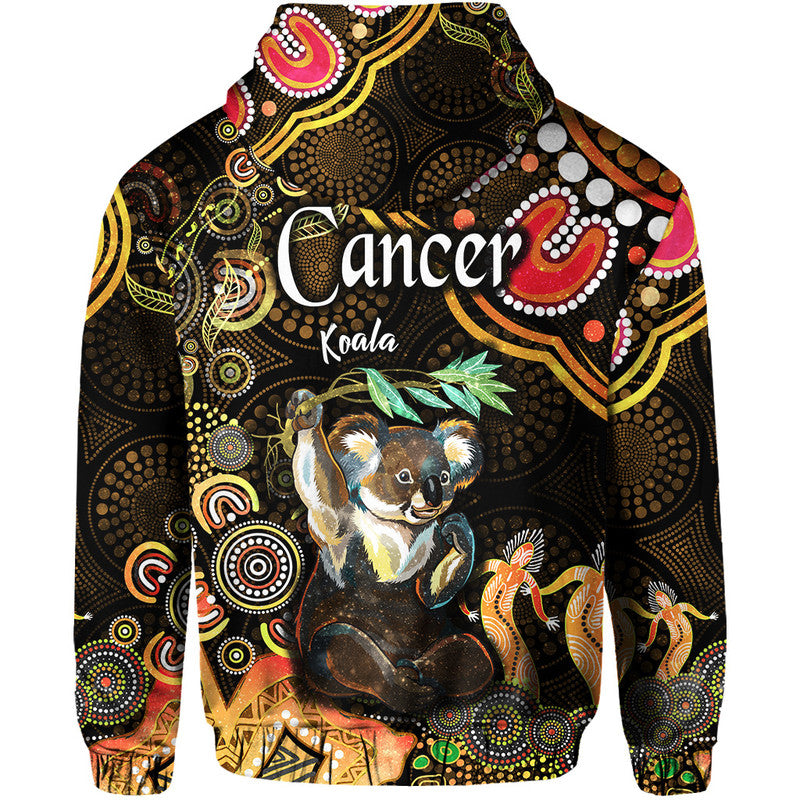 australian-astrology-zip-up-and-pullover-hoodie-cancer-koala-zodiac-aboriginal-vibes-gold