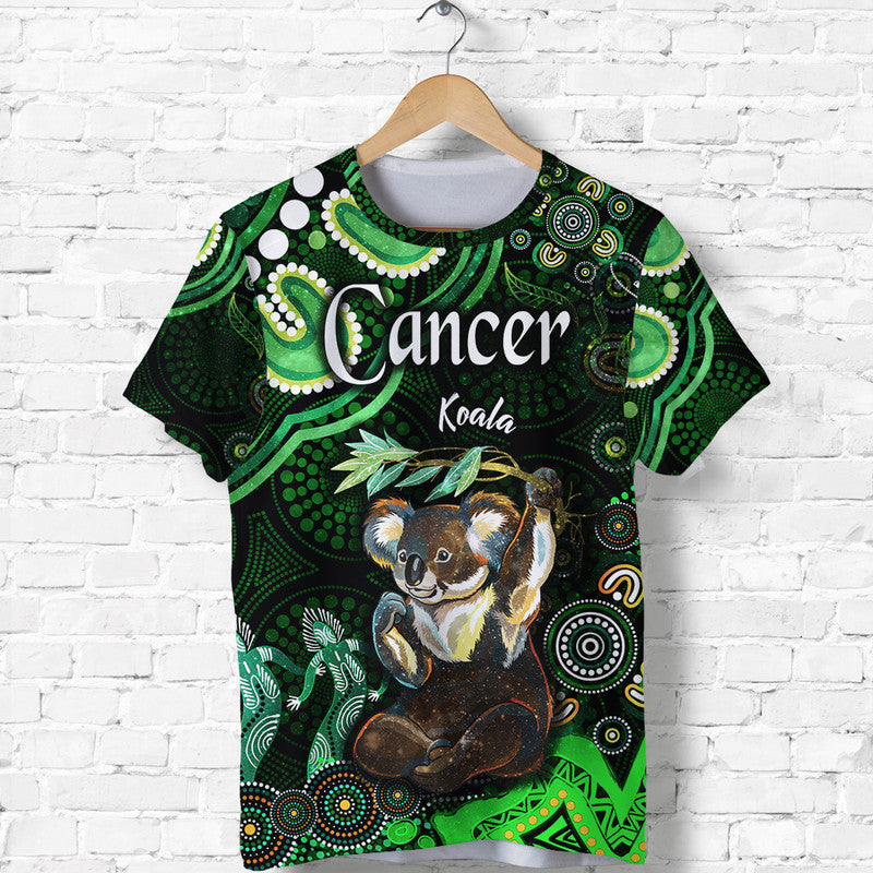 australian-astrology-t-shirt-cancer-koala-zodiac-aboriginal-vibes-green