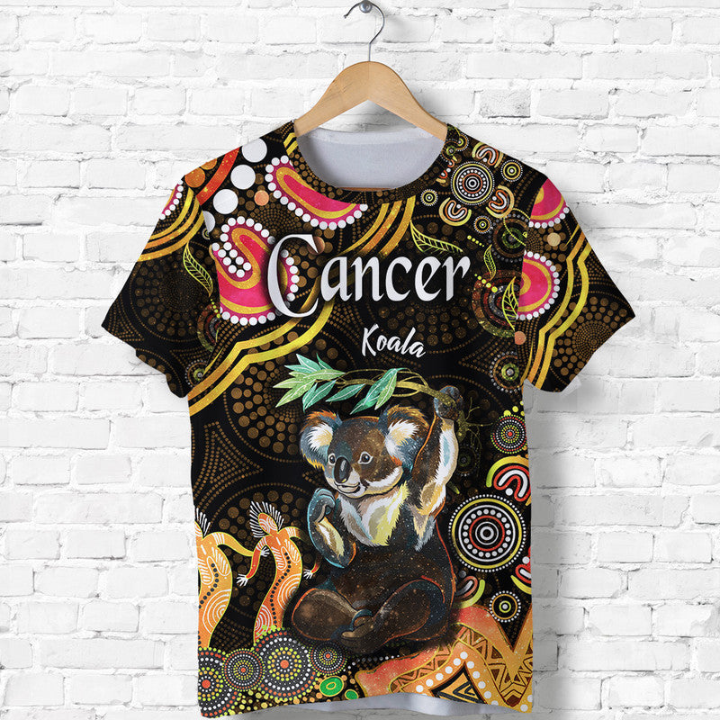 custom-personalised-australian-astrology-t-shirt-cancer-koala-zodiac-aboriginal-vibes-gold