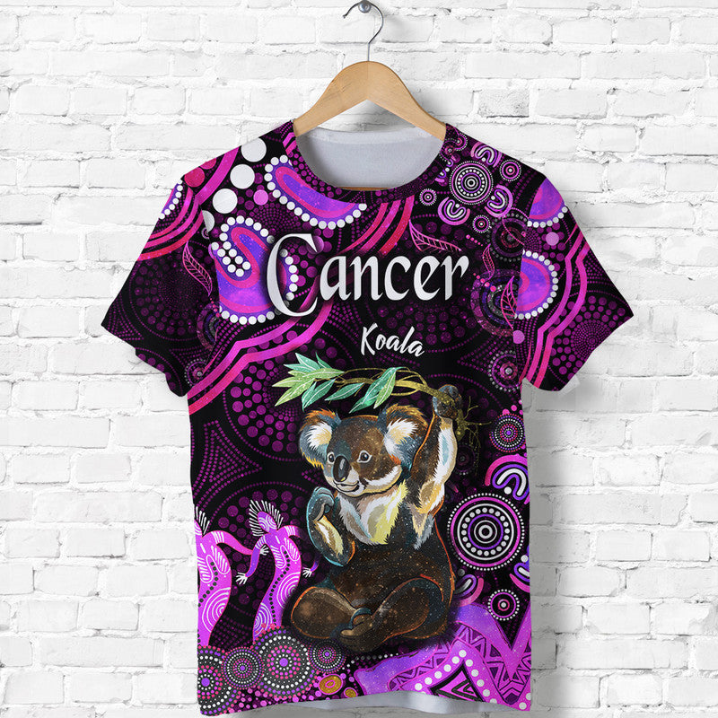 custom-personalised-australian-astrology-t-shirt-cancer-koala-zodiac-aboriginal-vibes-pink