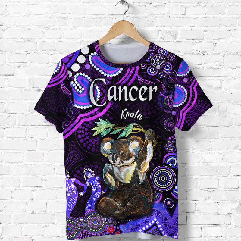 australian-astrology-t-shirt-cancer-koala-zodiac-aboriginal-vibes-purple