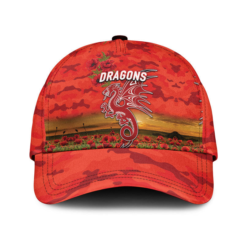 st-george-illawarra-dragons-anzac-2022-nrl-classic-cap-poppy-flowers-vibes-red