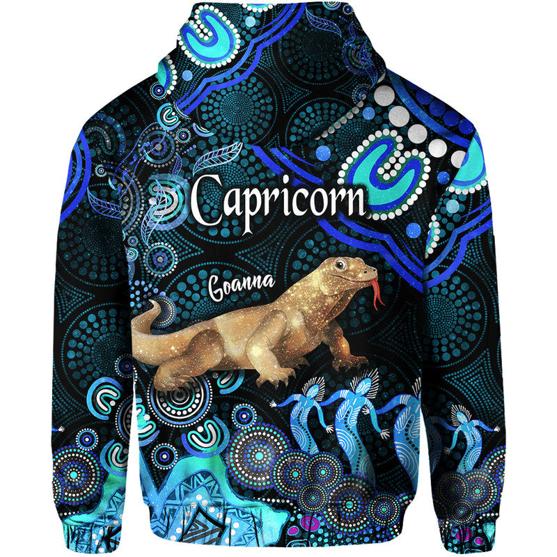 australian-astrology-zip-up-and-pullover-hoodie-capricorn-goanna-zodiac-aboriginal-vibes-blue