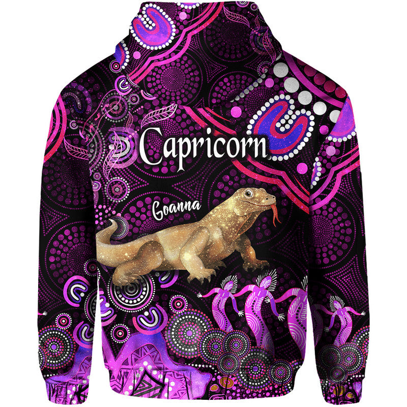 australian-astrology-zip-up-and-pullover-hoodie-capricorn-goanna-zodiac-aboriginal-vibes-pink