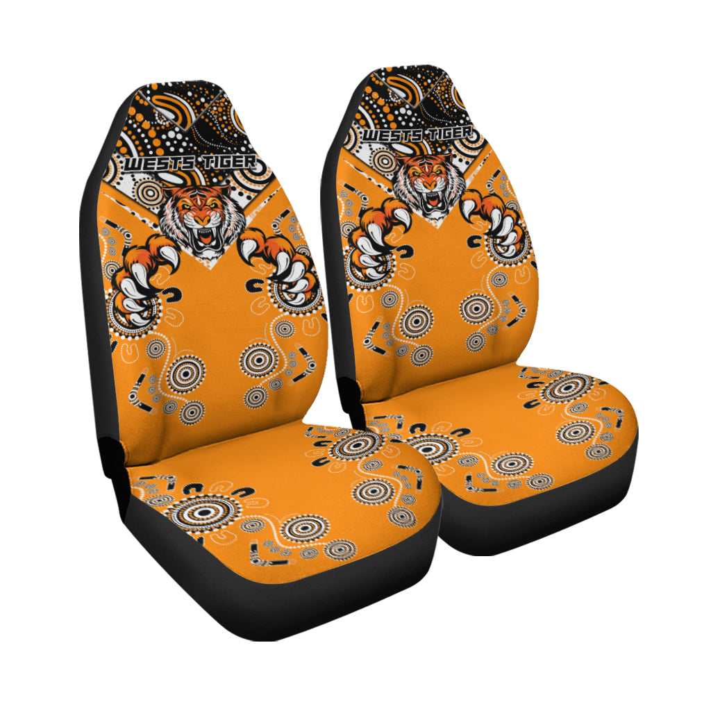 Wests Tiger Rugby Aboriginal Pattern Car Seat Covers - LT2