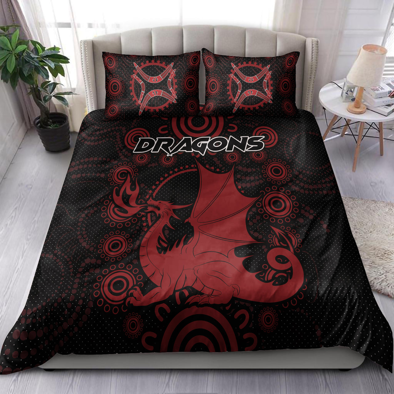 st-george-rugby-bedding-set-custom-indigenous-dragons-bedding-set