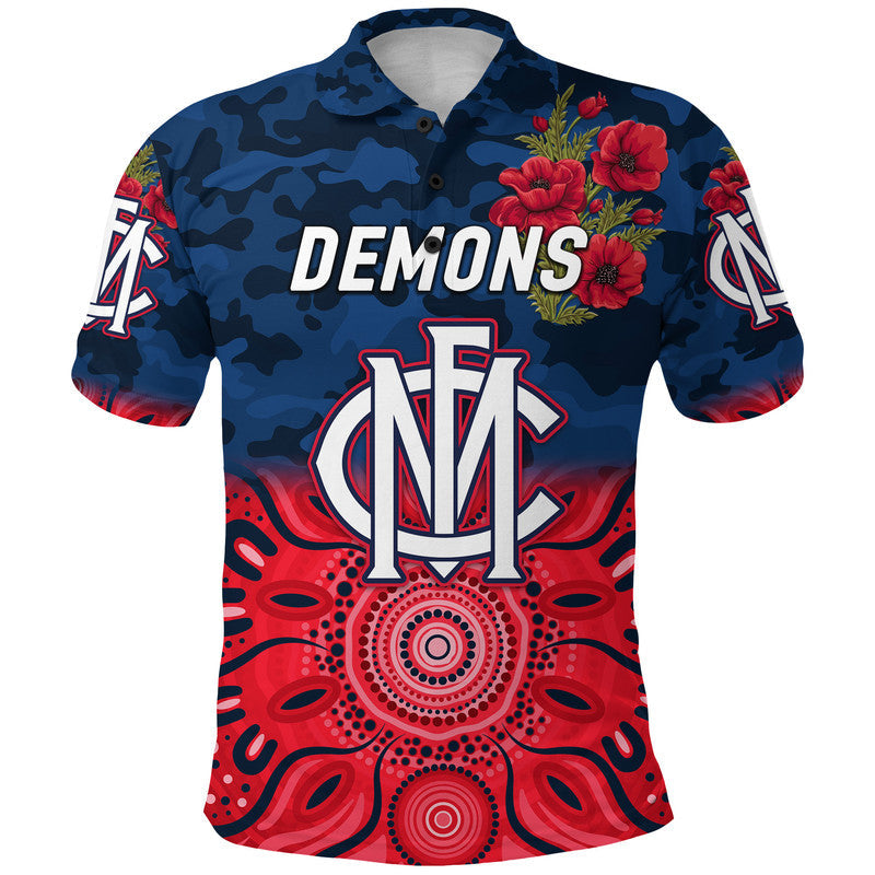 custom-personalised-melbourne-demons-anzac-polo-shirt-indigenous-vibes