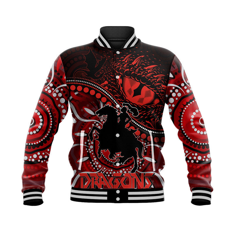 St. George Illawarra Dragons Baseball Jacket Dragons Aboriginal Dreamtime Style LT9