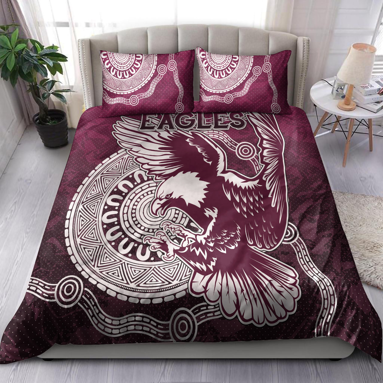 sea-eagles-rugby-bedding-set-custom-super-eagles-bedding-set