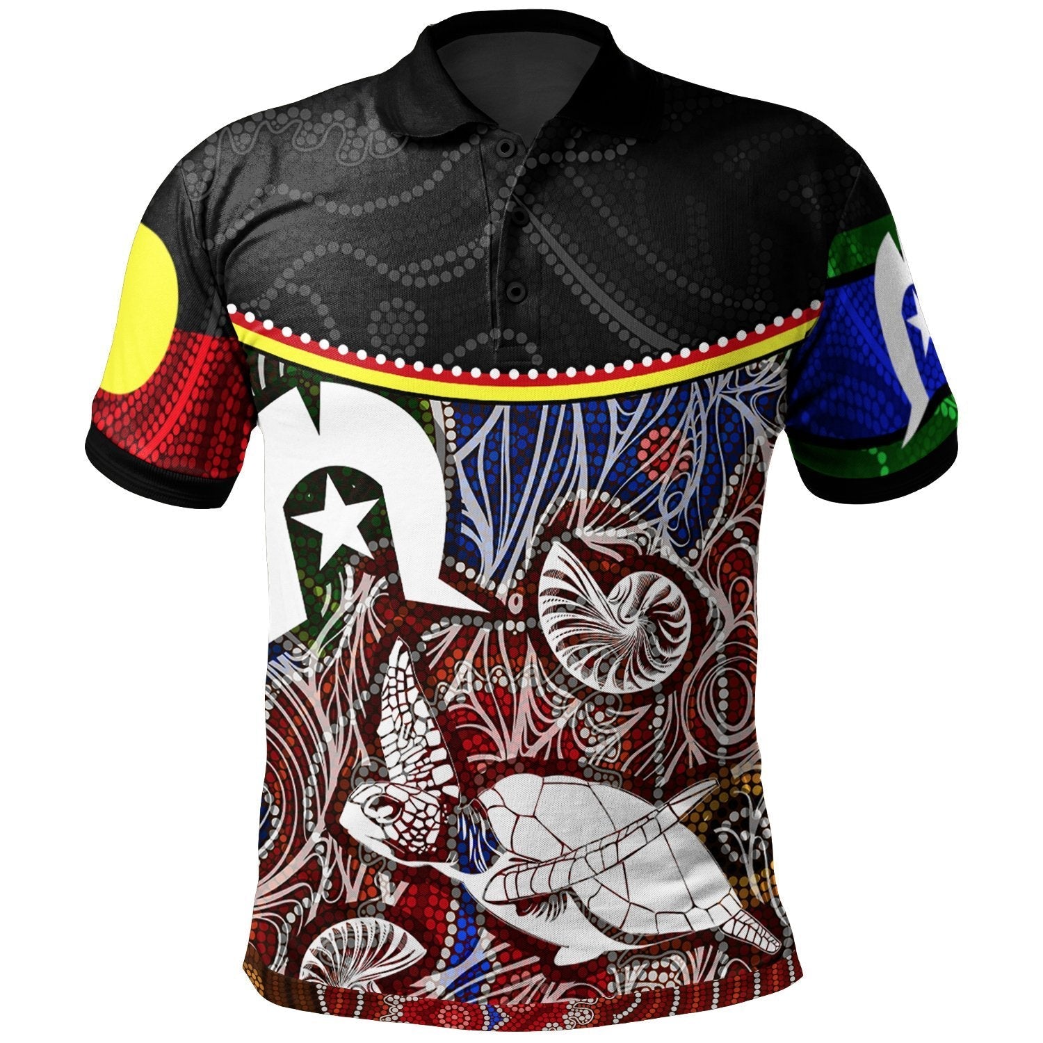 polo-shirt-aboriginal-dot-in-naidoc-week-style