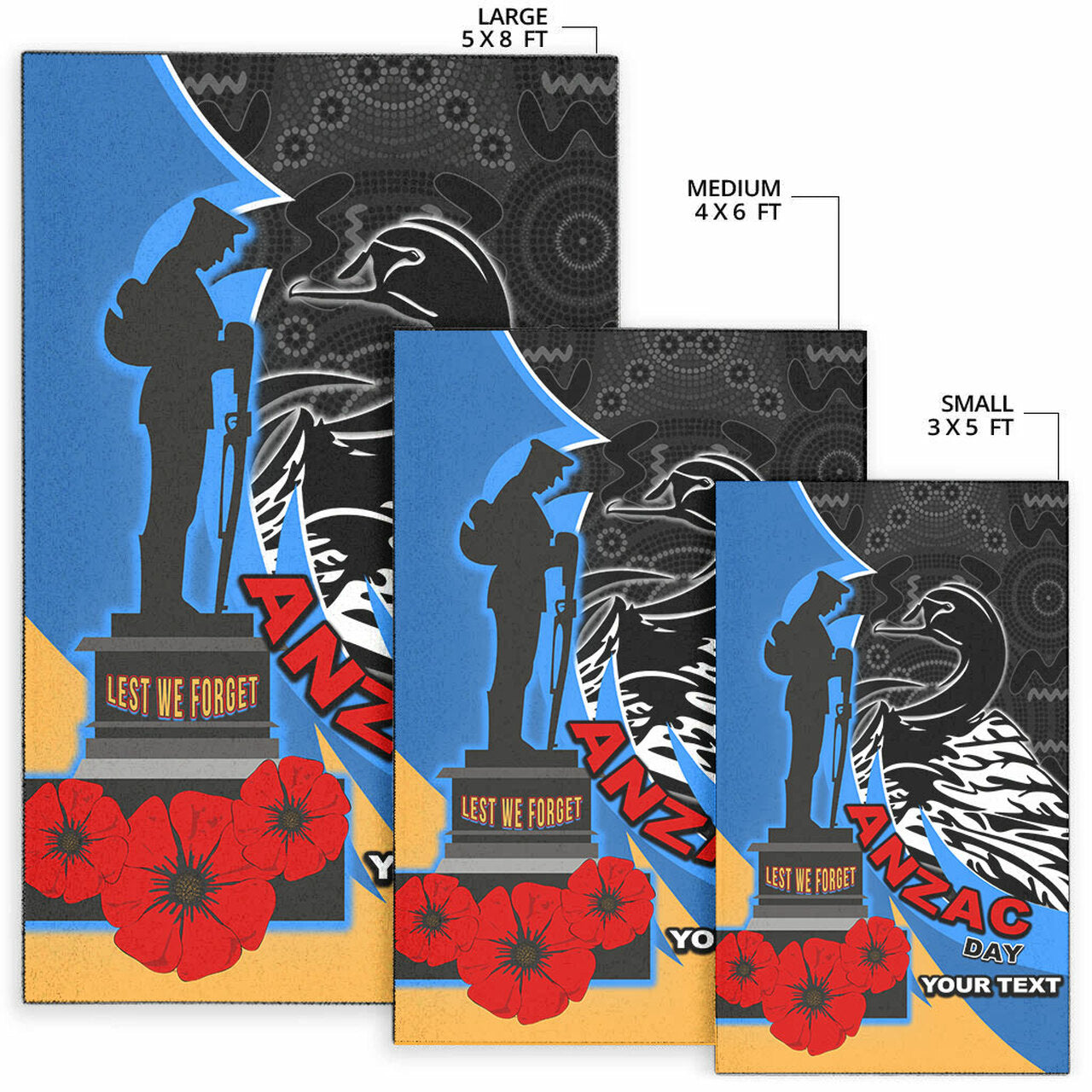 force-rugby-area-rug-custom-anzac-force-black-swans-mascot-area-rug