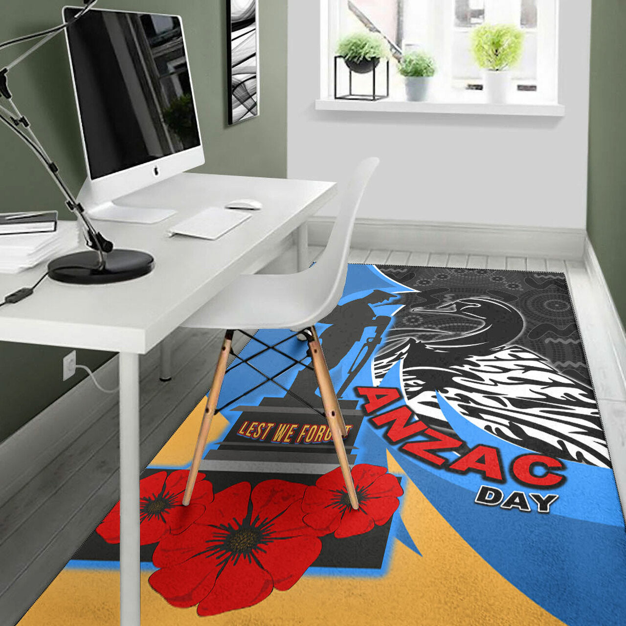 force-rugby-area-rug-custom-anzac-force-black-swans-mascot-area-rug