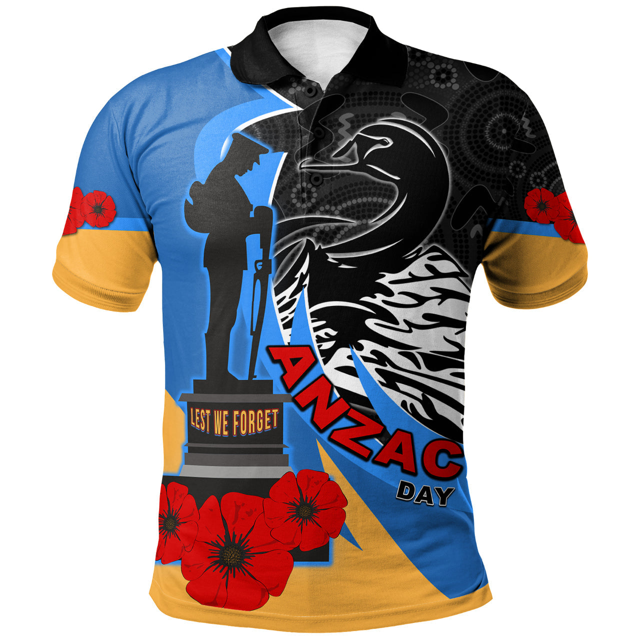 force-rugby-polo-shirt-custom-anzac-force-black-swans-mascot-polo-shirt