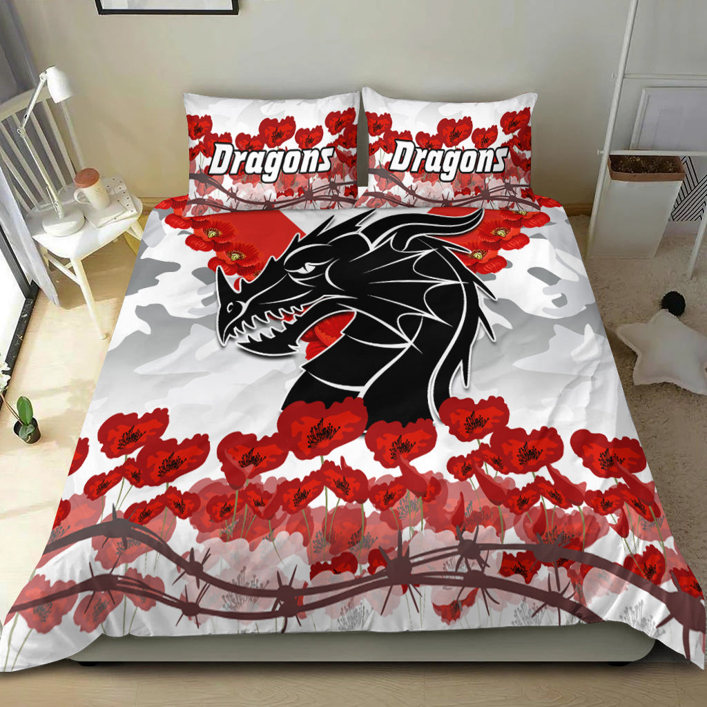 Dragons Anzac 2022 Bedding Set We Will Remember Them LT13