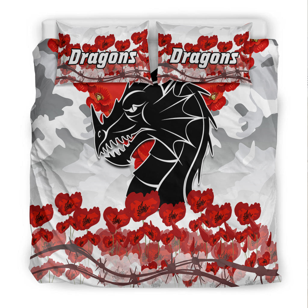 Dragons Anzac 2022 Bedding Set We Will Remember Them LT13