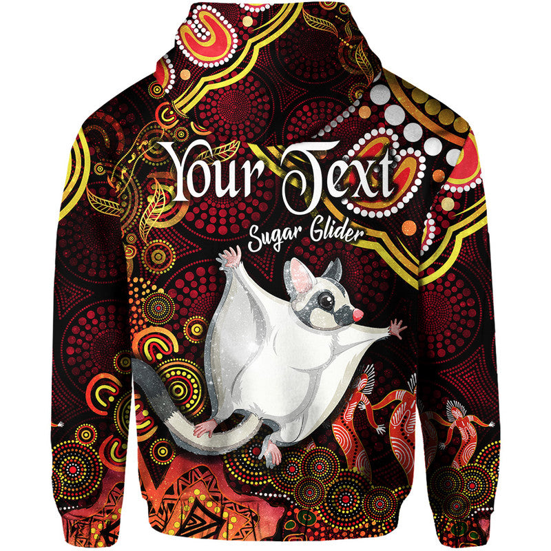 custom-personalised-australian-astrology-zip-up-and-pullover-hoodie-gemini-sugar-glider-zodiac-aboriginal-vibes-red