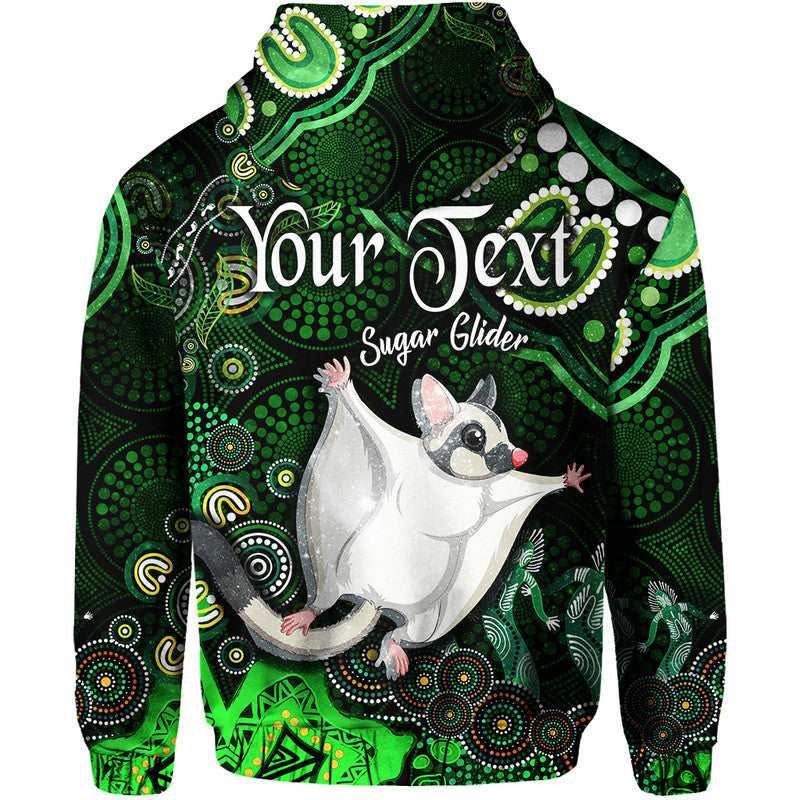 custom-personalised-australian-astrology-zip-up-and-pullover-hoodie-gemini-sugar-glider-zodiac-aboriginal-vibes-green