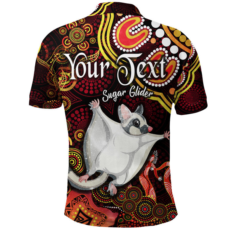 custom-personalised-australian-astrology-polo-shirt-gemini-sugar-glider-zodiac-aboriginal-vibes-red