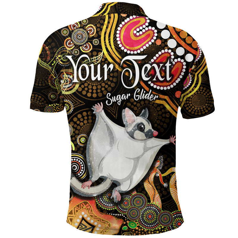 custom-personalised-australian-astrology-polo-shirt-gemini-sugar-glider-zodiac-aboriginal-vibes-gold