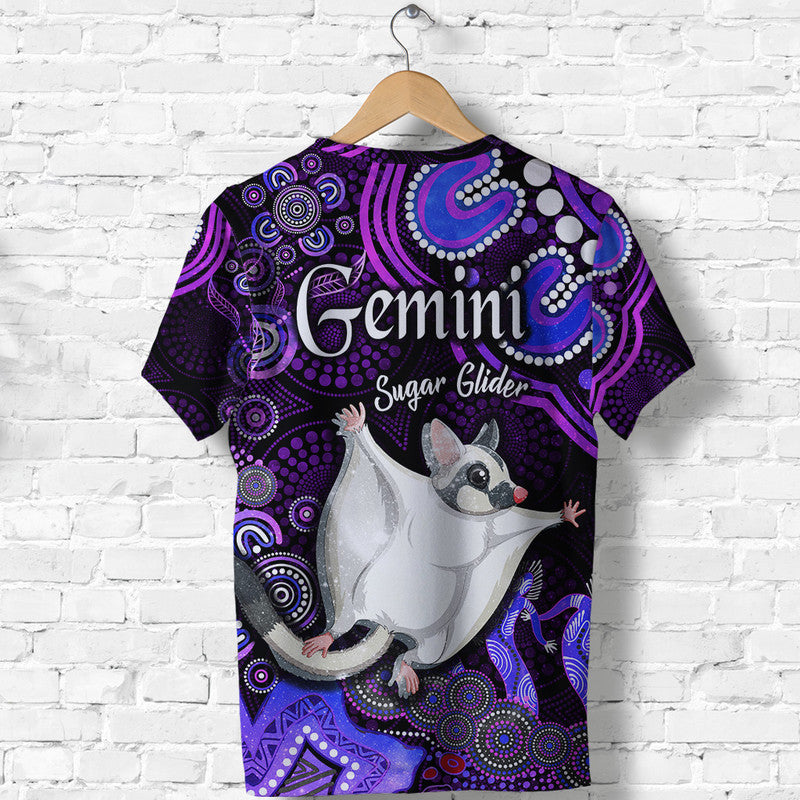 australian-astrology-t-shirt-gemini-sugar-glider-zodiac-aboriginal-vibes-purple