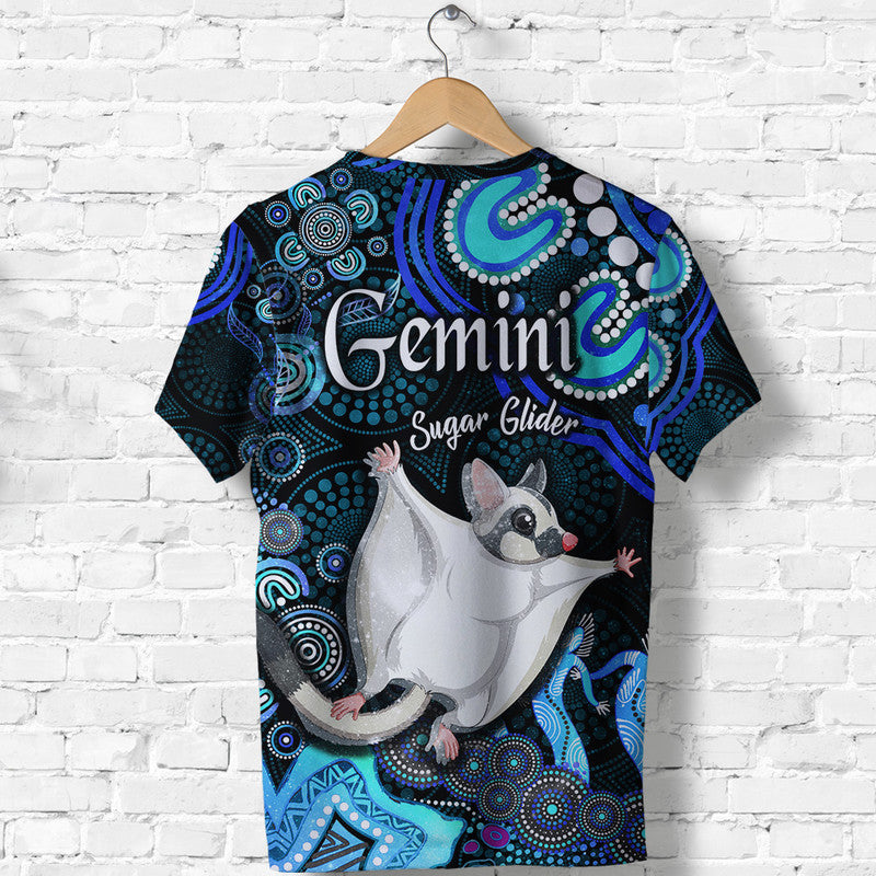 australian-astrology-t-shirt-gemini-sugar-glider-zodiac-aboriginal-vibes-blue