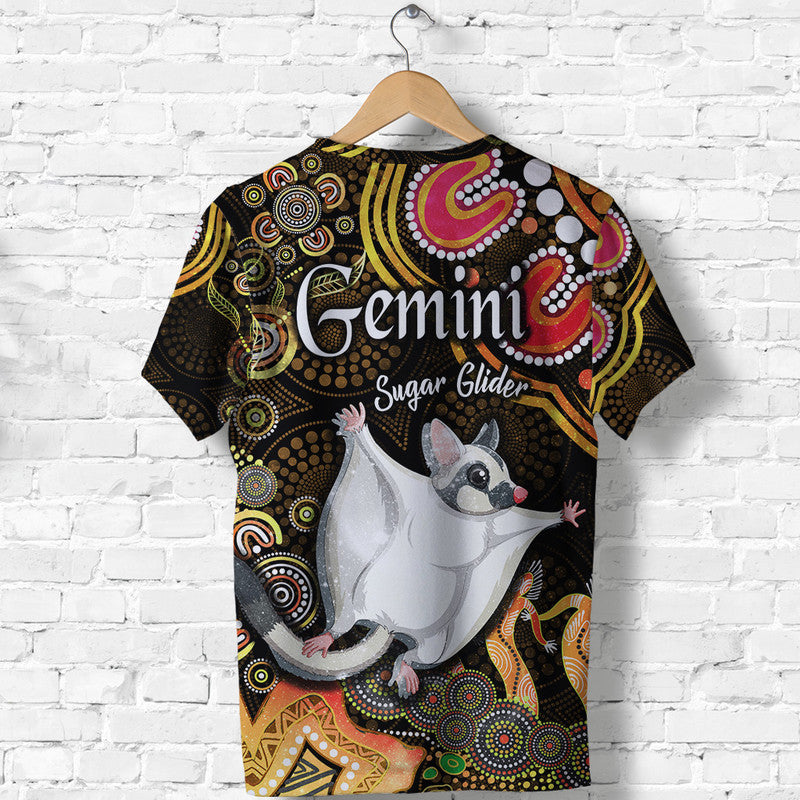 australian-astrology-t-shirt-gemini-sugar-glider-zodiac-aboriginal-vibes-gold