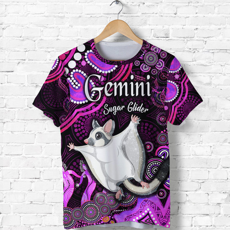 australian-astrology-t-shirt-gemini-sugar-glider-zodiac-aboriginal-vibes-pink