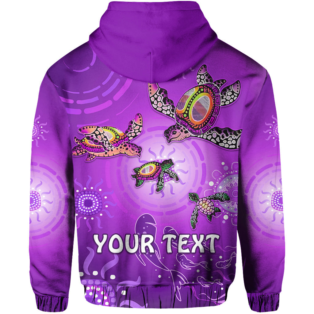 custom-personalised-australian-aboriginal-hoodie-happy-turtle-family-version-purple