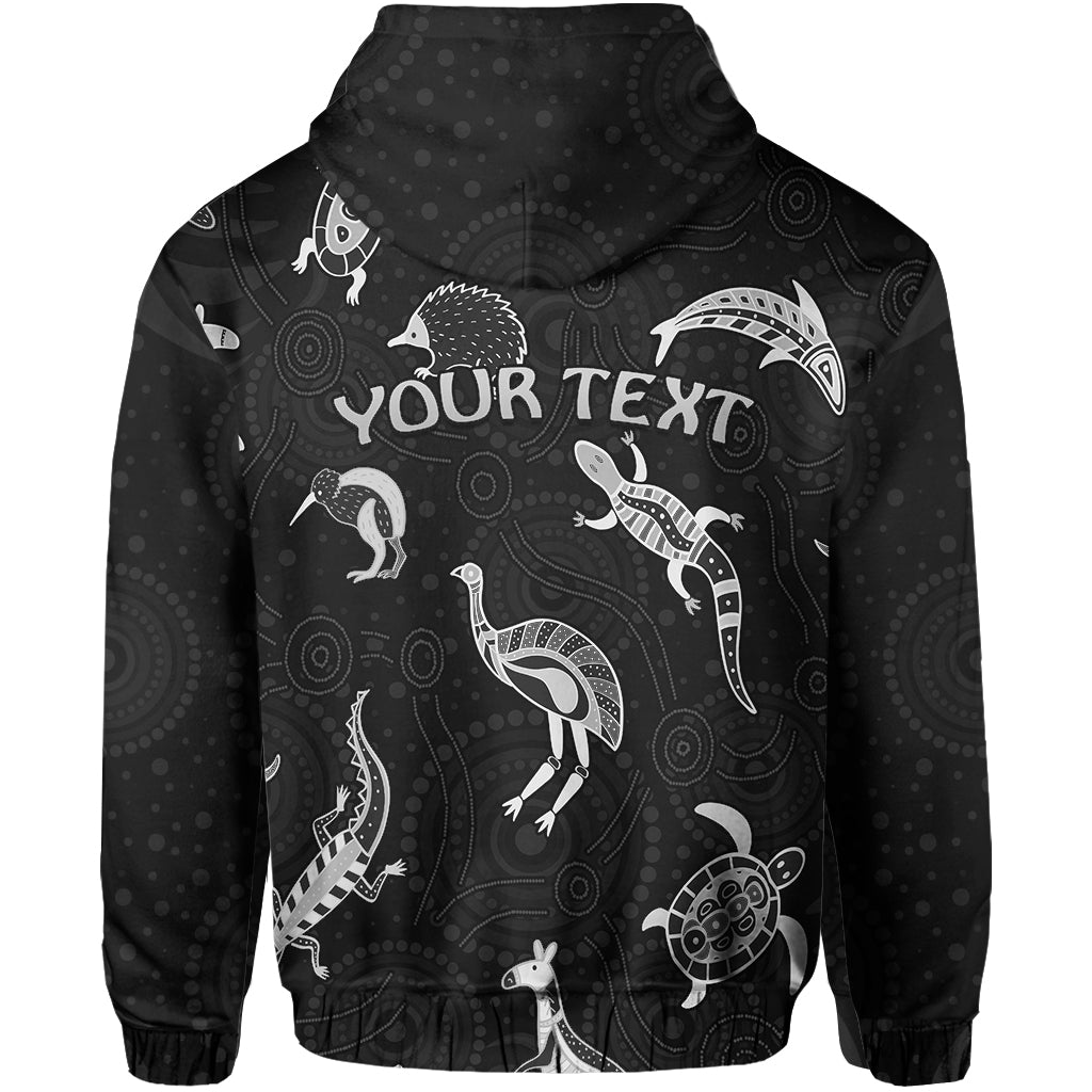 custom-personalised-aboriginal-art-zip-hoodie-animals-australia-version-black