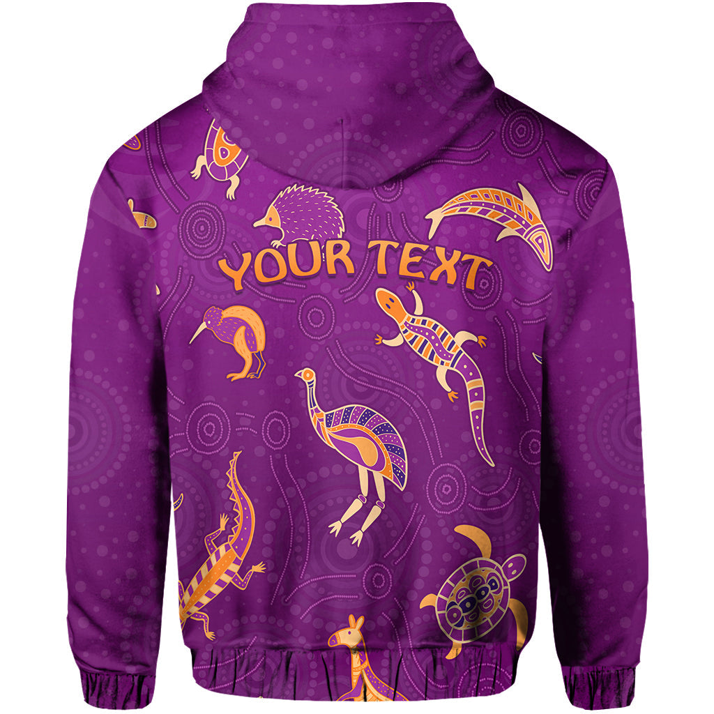 custom-personalised-aboriginal-art-zip-hoodie-animals-australia-version-purple