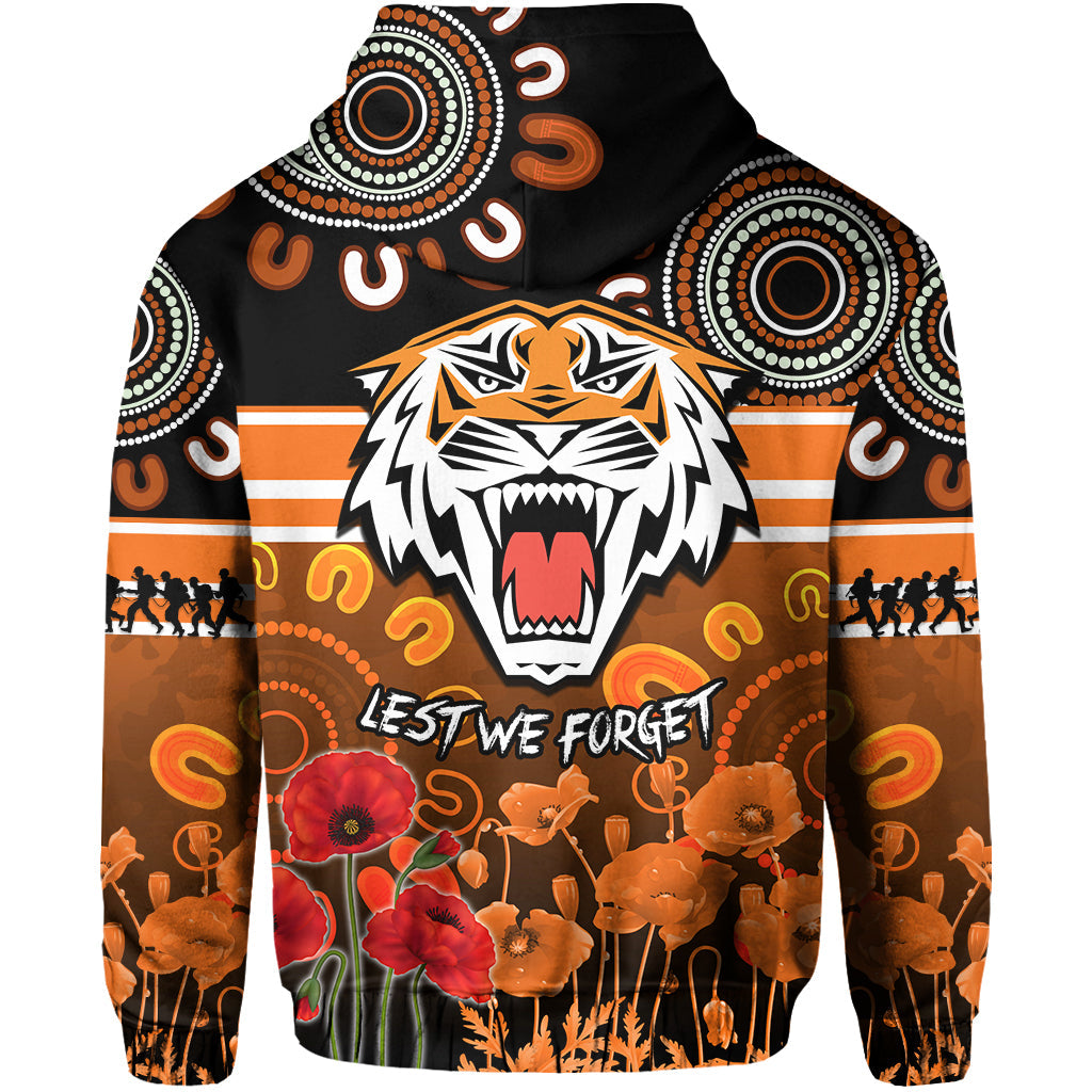 Wests Tigers Anzac 2022 Hoodie Aboriginal Lest We Forget LT13