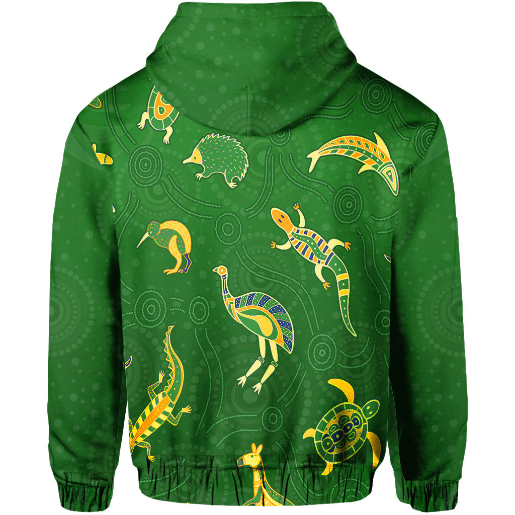 aboriginal-art-zip-hoodie-animals-australia-version-green