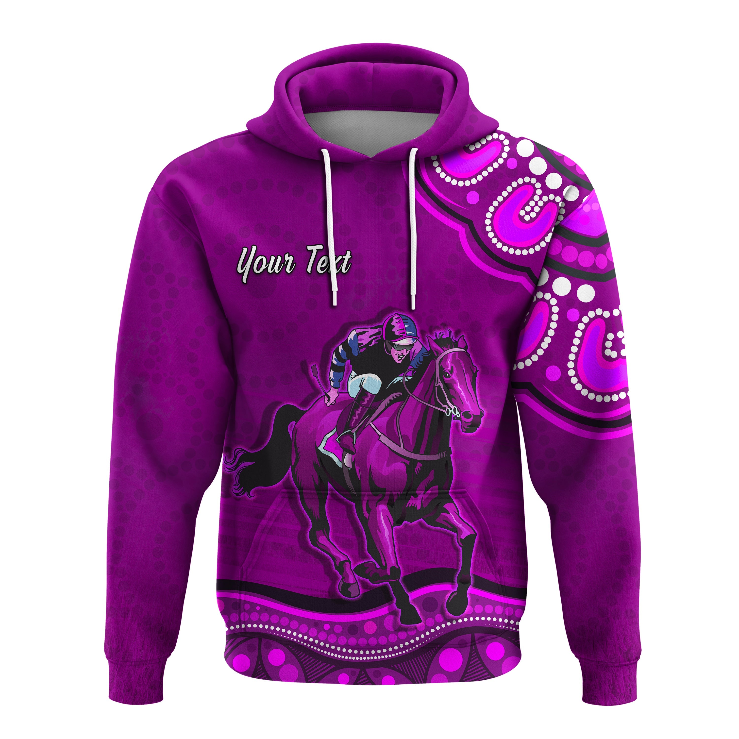 custom-personalised-launceston-cup-2022-hoodie-australia-aboriginal-purple-horse-lovers