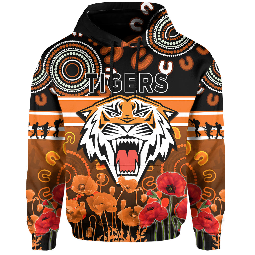 Wests Tigers Anzac 2022 Hoodie Aboriginal Lest We Forget LT13