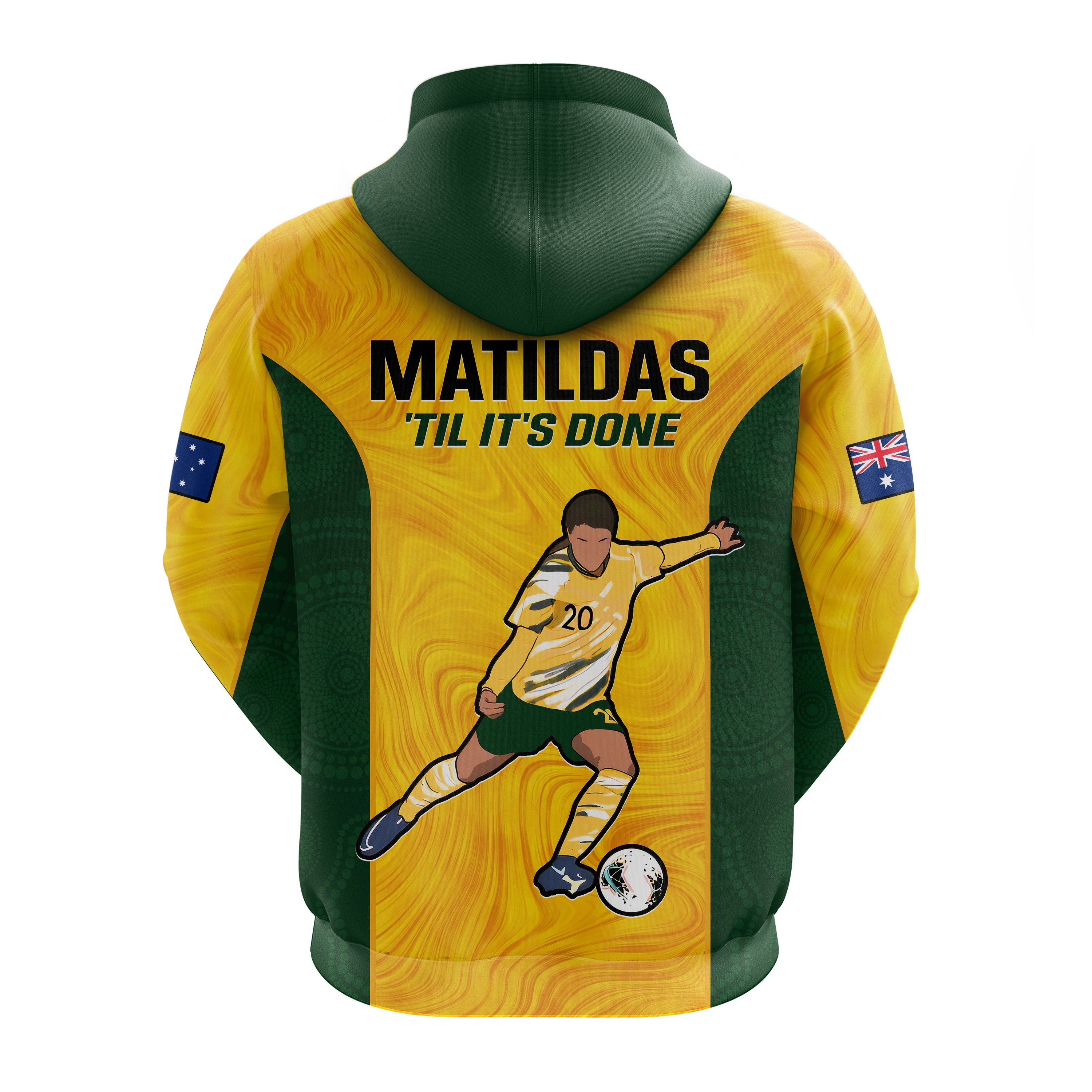 Australia Soccer Hoodie Sam Kerr Matildas World Cup Yellow LT14