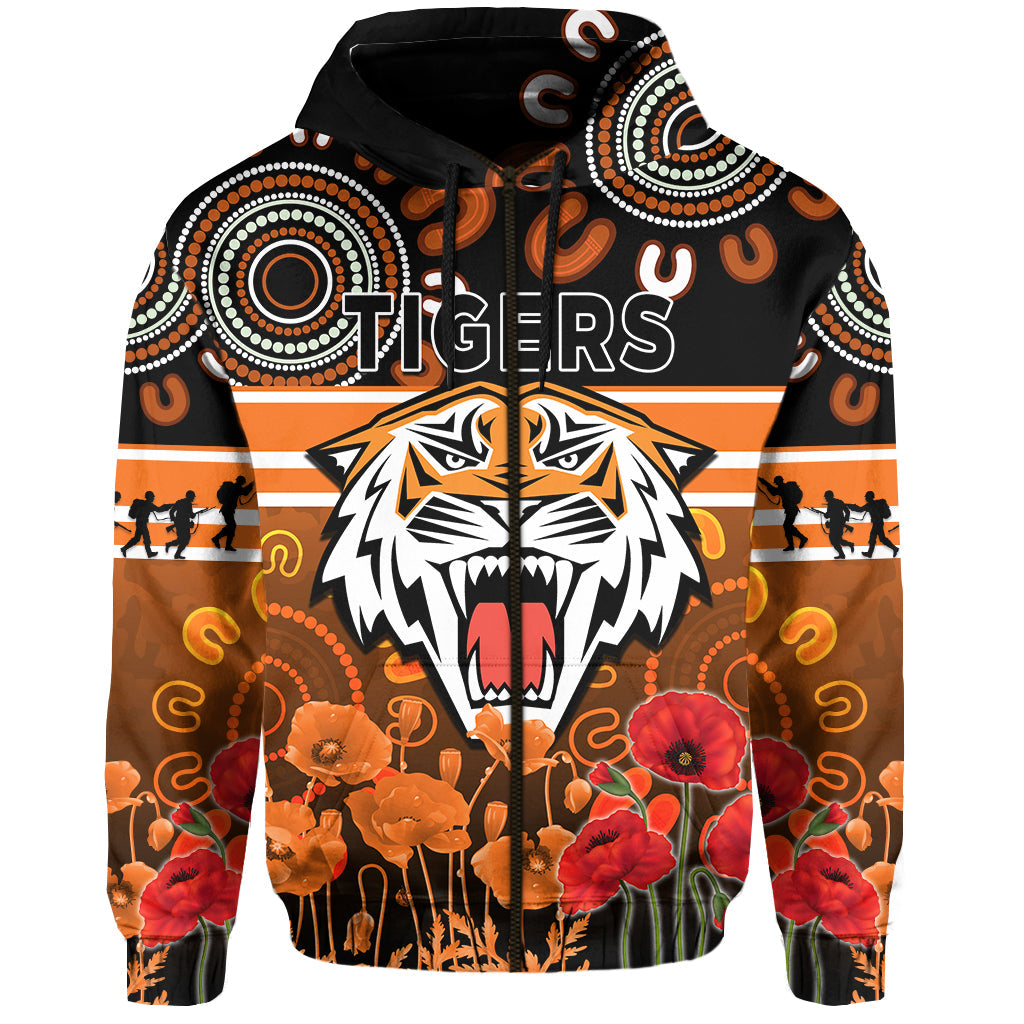 Wests Tigers Anzac 2022 Hoodie Aboriginal Lest We Forget LT13