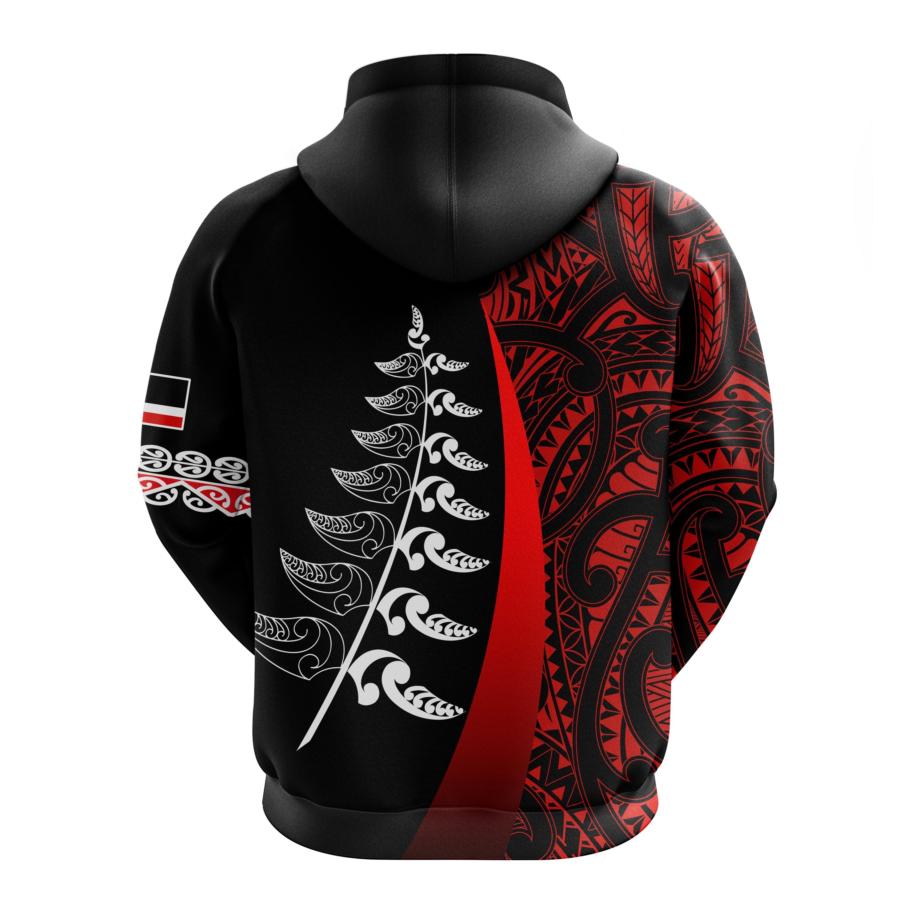 waitangi-day-hoodie-maori-mix-fern-style-red