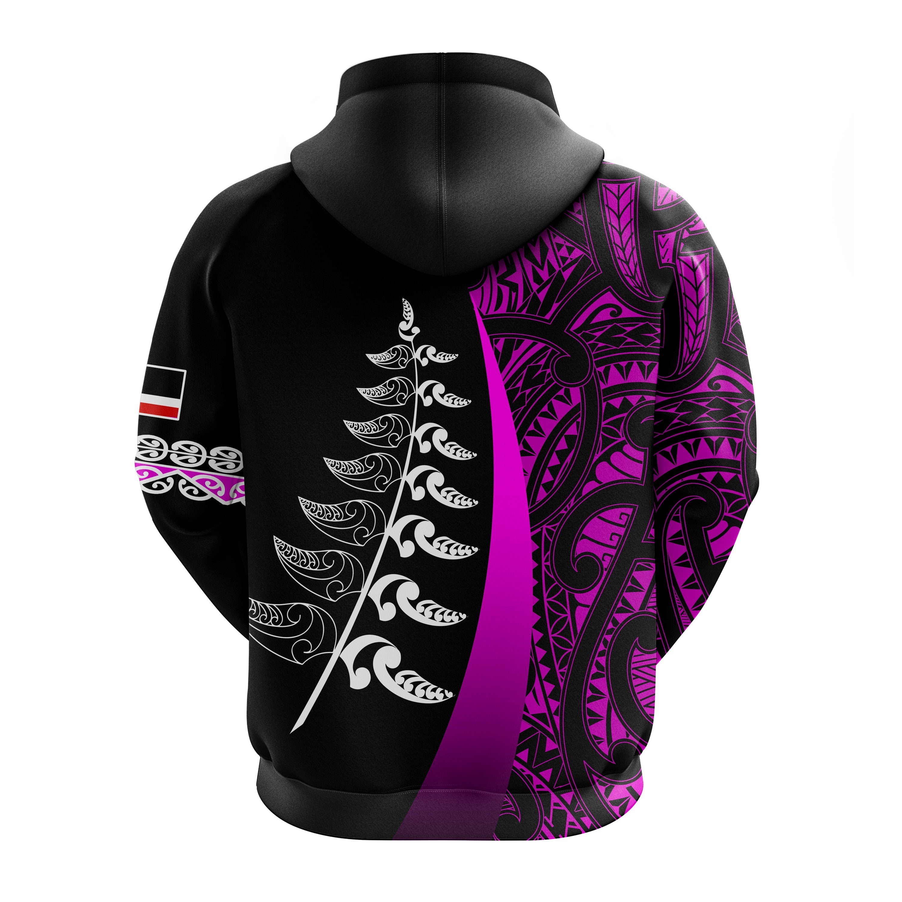 waitangi-day-hoodie-maori-mix-fern-style-purple